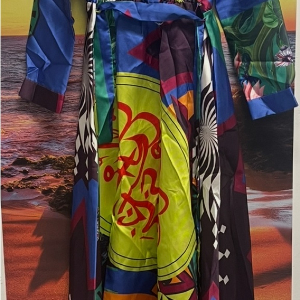 Vibrant Multicolor Long Sleeve Dress